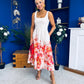 Erica Square Neck Pleated Midi Dress Floral print