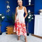 Erica Square Neck Pleated Midi Dress Floral print