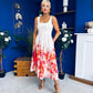 Erica Square Neck Pleated Midi Dress Floral print