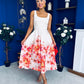 Erica Square Neck Pleated Midi Dress Floral print