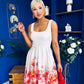 Erica Square Neck Pleated Midi Dress Floral print
