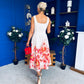Erica Square Neck Pleated Midi Dress Floral print