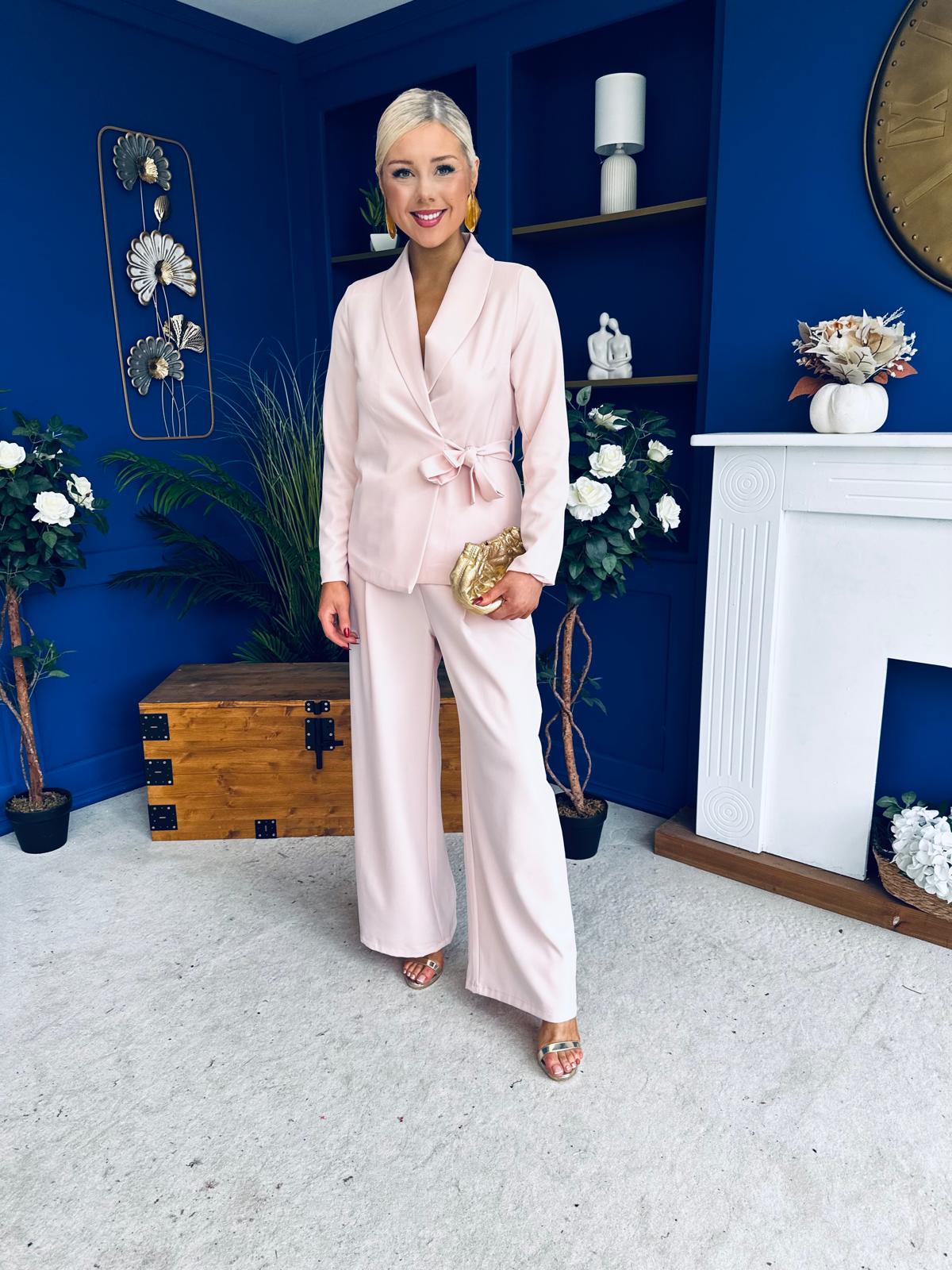 Sammy Wrap Blaser & Trouser Set Pink Pre Order 7 Mar