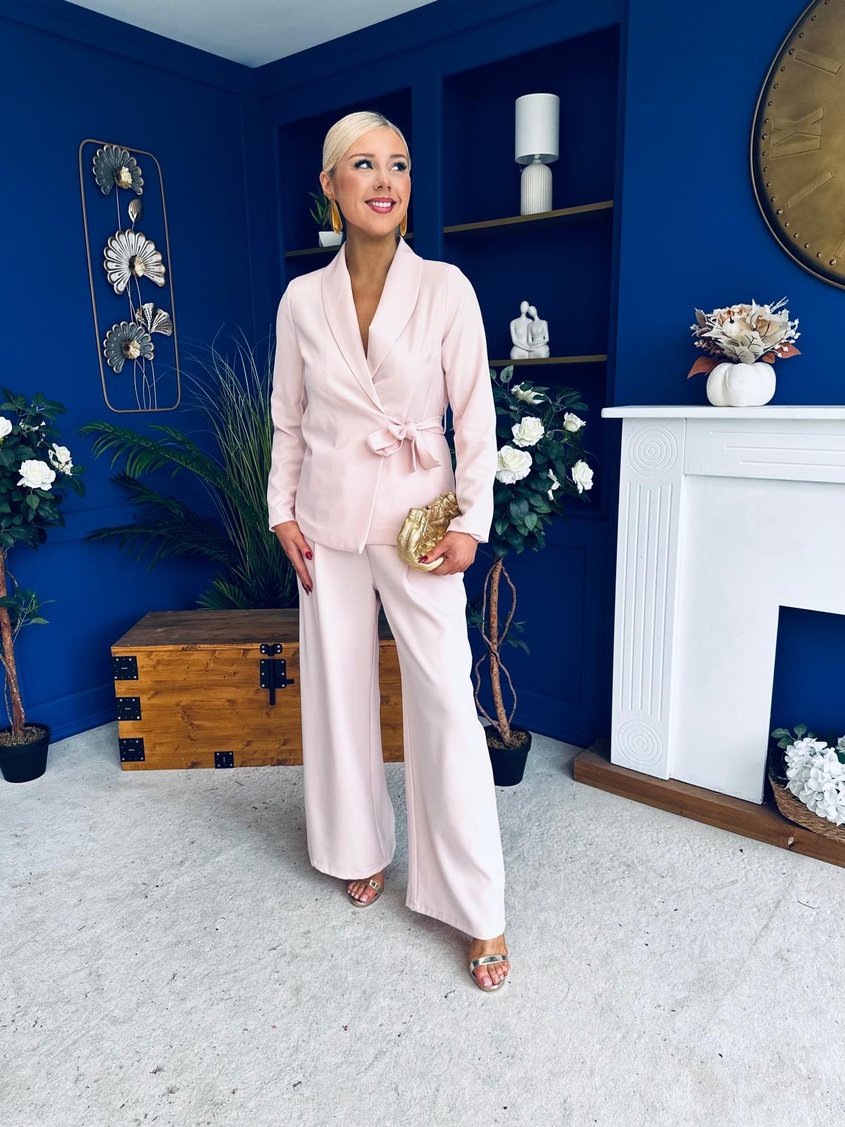 Sammy Wrap Blaser & Trouser Set Pink Pre Order 7 Mar