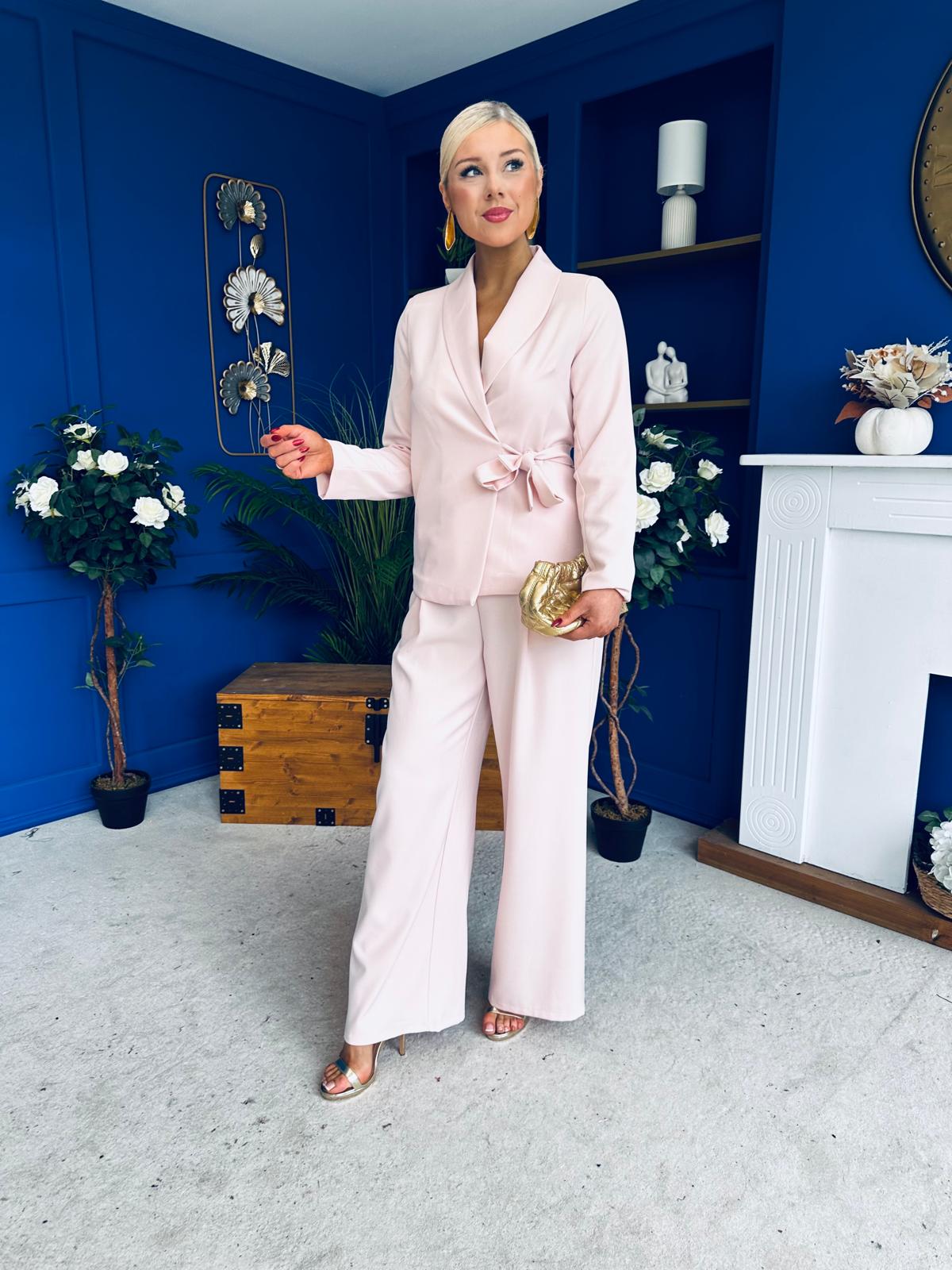 Sammy Wrap Blaser & Trouser Set Pink Pre Order 7 Mar