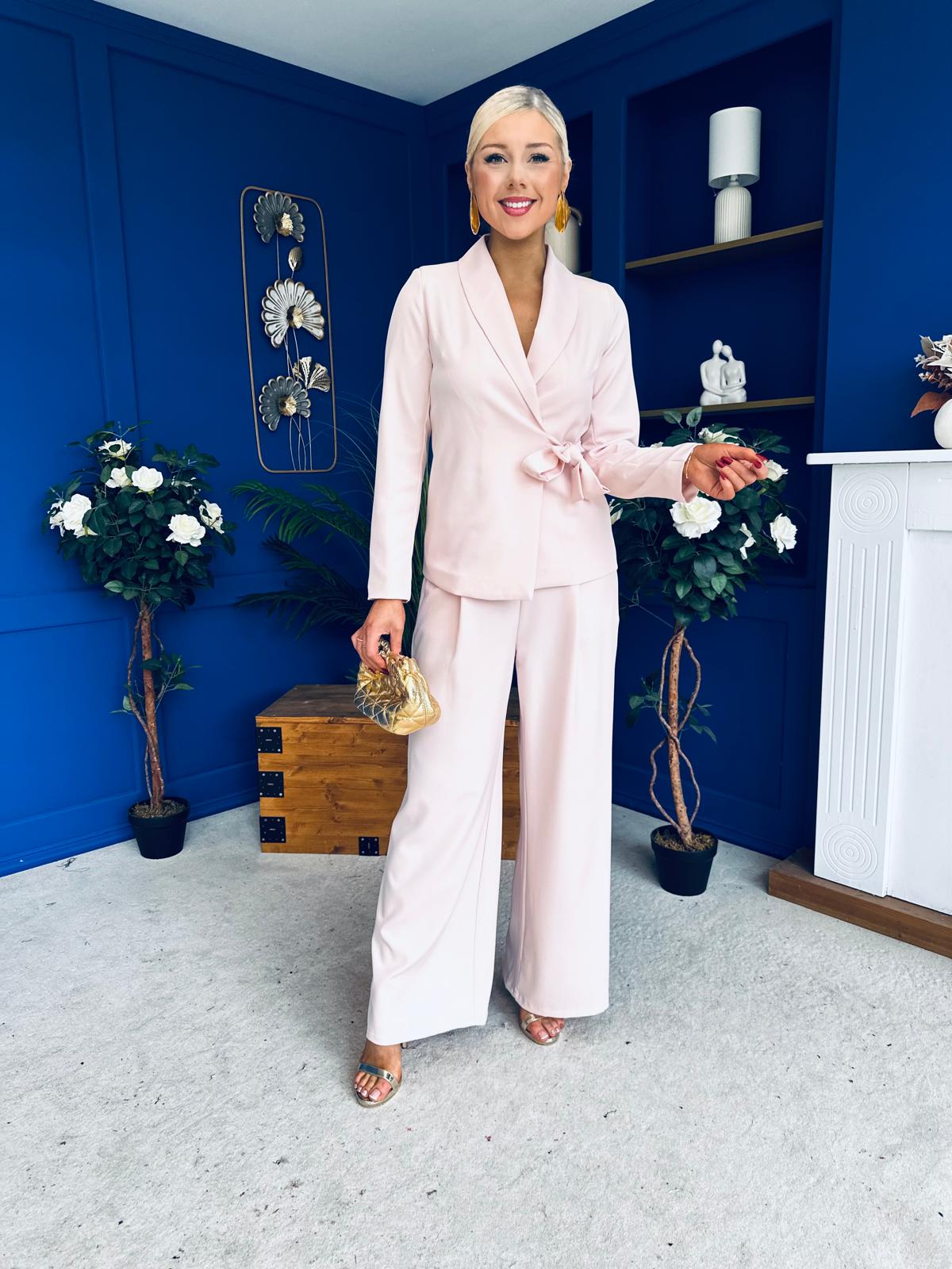 Sammy Wrap Blaser & Trouser Set Pink Pre Order 7 Mar