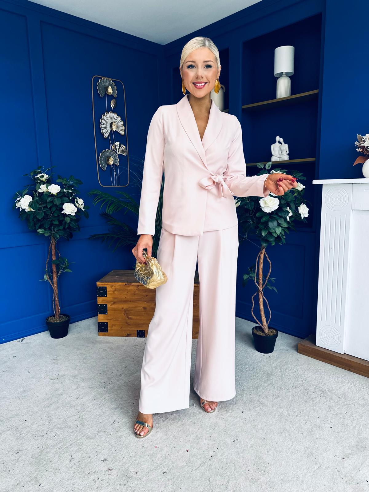 Sammy Wrap Blaser & Trouser Set Pink Pre Order 7 Mar