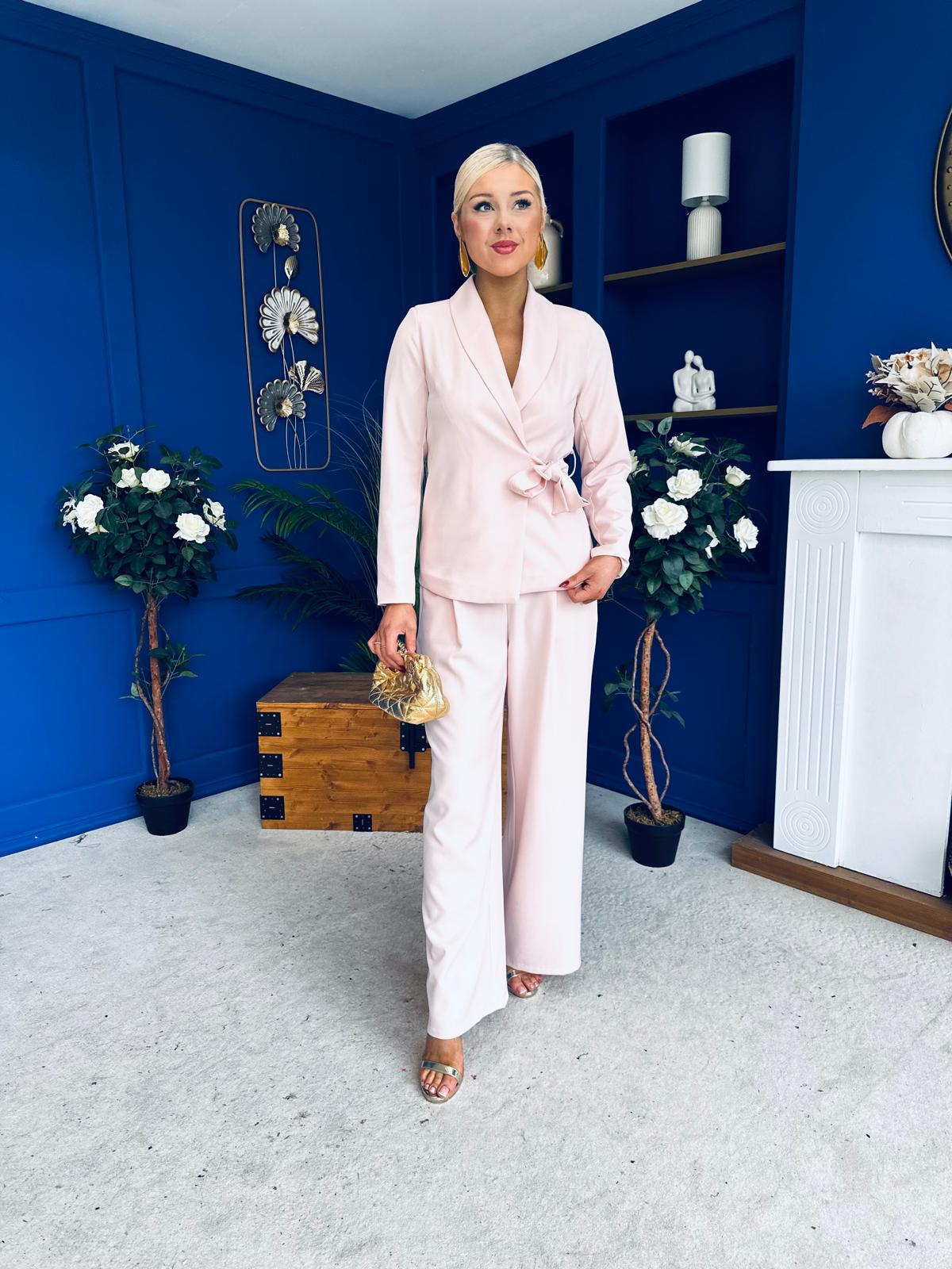 Sammy Wrap Blaser & Trouser Set Pink Pre Order 7 Mar