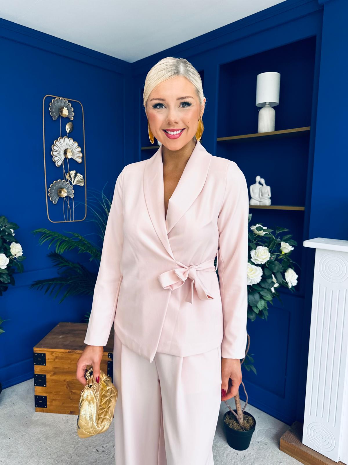 Sammy Wrap Blaser & Trouser Set Pink Pre Order 7 Mar