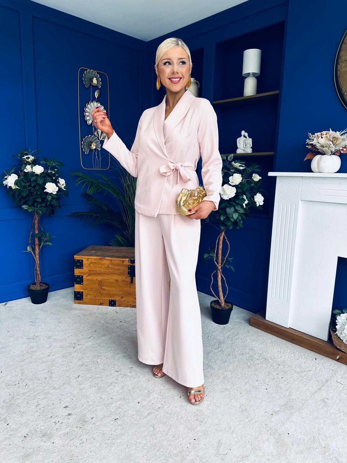 Sammy Wrap Blaser & Trouser Set Pink Pre Order 7 Mar