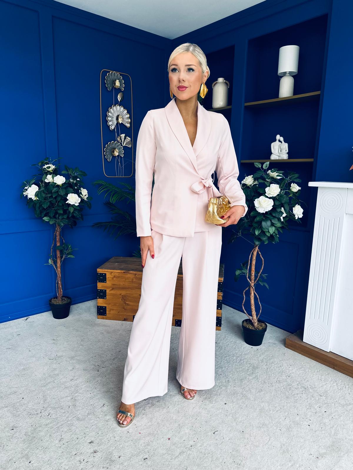 Sammy Wrap Blaser & Trouser Set Pink Pre Order 7 Mar