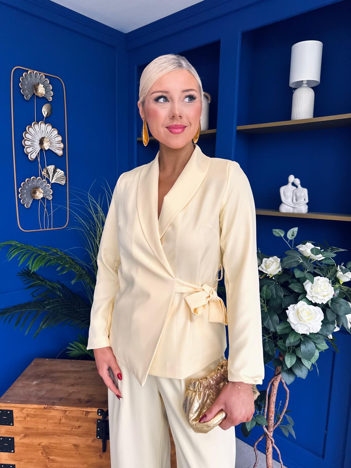 Sammy Wrap Blaser & Trouser Set Yellow Pre Order 7 Mar