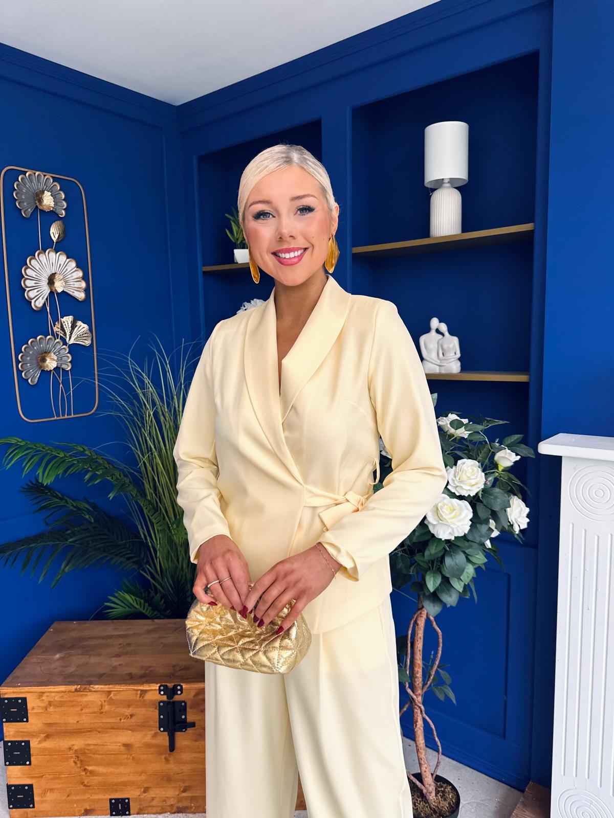 Sammy Wrap Blaser & Trouser Set Yellow Pre Order 7 Mar