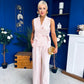 Janis Wrap Waistcoat & Trouser Set Pwr Pink Pre Order 7 Mar