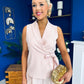 Janis Wrap Waistcoat & Trouser Set Pwr Pink Pre Order 7 Mar
