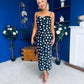 Naomi Slip Midi Dress Polka Black