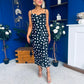 Naomi Slip Midi Dress Polka Black