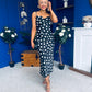 Naomi Slip Midi Dress Polka Black