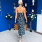Naomi Slip Midi Dress Polka Black