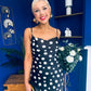 Naomi Slip Midi Dress Polka Black