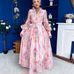 Evelyn Detailed Midi Shirt Dress Floral Pink