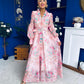 Evelyn Detailed Midi Shirt Dress Floral Pink