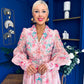 Evelyn Detailed Midi Shirt Dress Floral Pink