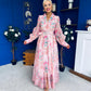 Evelyn Detailed Midi Shirt Dress Floral Pink