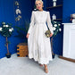Melani Lace Detail Maxi Dress Beige