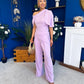 Isabella Detailed Top And Trouser Set Lilac