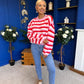 Ferne Striped Knit Jumper Red