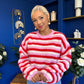 Ferne Striped Knit Jumper Red
