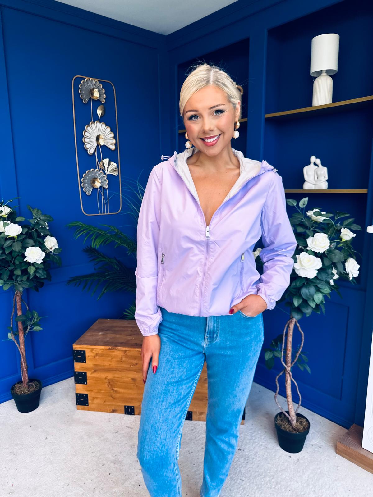 Sophia Hooded Windbreaker Lilac