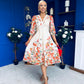 Salma Long Sleeve Midi Dress Print