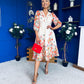 Salma Long Sleeve Midi Dress Print