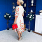 Salma Long Sleeve Midi Dress Print