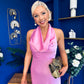 Henri Cowl Neck Satin Dress Pink