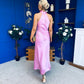 Henri Cowl Neck Satin Dress Pink