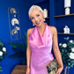 Henri Cowl Neck Satin Dress Pink