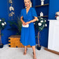 Mabel Pleat Detail Midi Dress Cobalt
