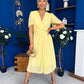 Mabel Pleat Detail Midi Dress Yellow