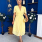 Mabel Pleat Detail Midi Dress Yellow
