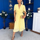 Mabel Pleat Detail Midi Dress Yellow