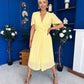 Mabel Pleat Detail Midi Dress Yellow