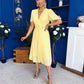 Mabel Pleat Detail Midi Dress Yellow