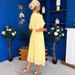 Mabel Pleat Detail Midi Dress Yellow
