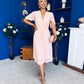 Mabel Pleat Detail Midi Dress Pwr Pink