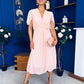 Mabel Pleat Detail Midi Dress Pwr Pink