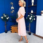 Mabel Pleat Detail Midi Dress Pwr Pink