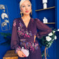 Blaithin Pleated Midi Dress Floral Purple